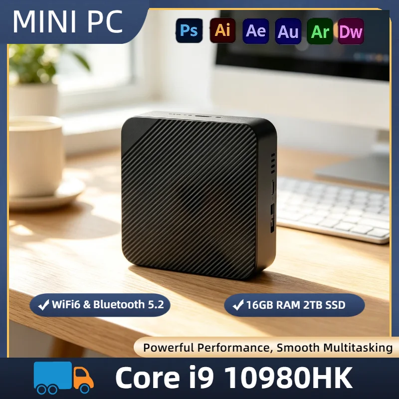 Intel Core i9-10980HK Computer 16GB DDR4 512GB NVMe SSD Triple 4K Display WiFi6 BT5.2 Silent Compact Office Home PC
Intel Core i9-10980HK Computer 16GB DDR4 512GB NVMe SSD Triple 4K Display WiFi6 BT5.2 Silent Compact Office Home PC