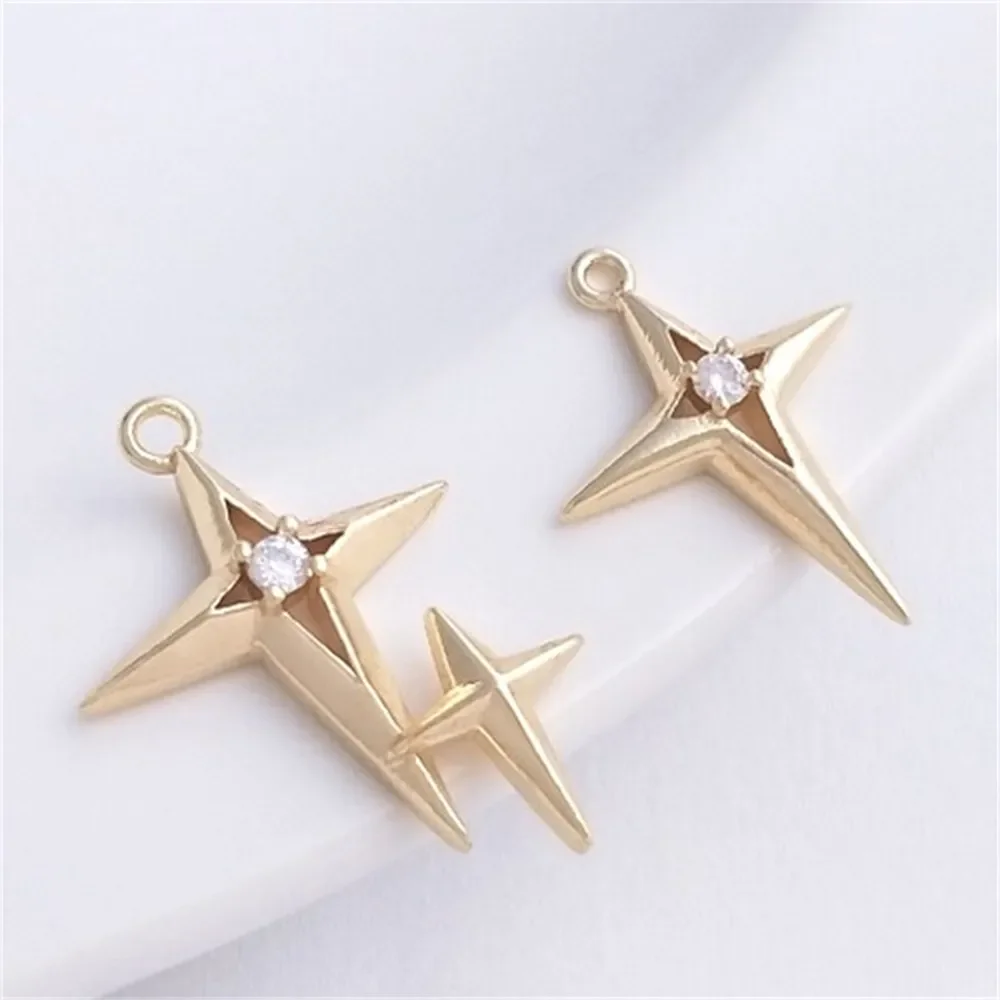 Инкрустация Цирконом 14K золотой крест в форме звезды кулон DIY Ожерелье Серьги Подвески кулон K485
Инкрустация Цирконом 14K золотой крест в форме звезды кулон DIY Ожерелье Серьги Подвески кулон K485