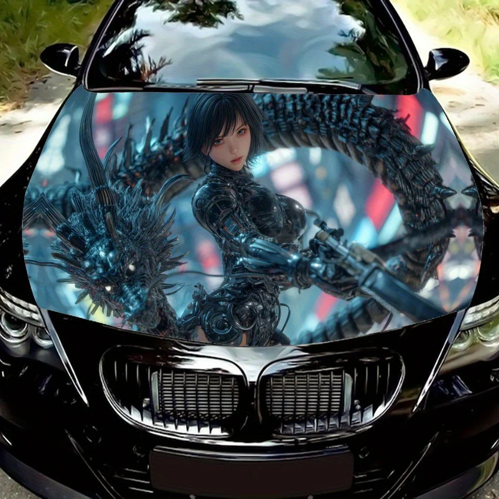 Mechanical Dragon Maiden Car Vinyl Wrap, PVC Waterproof Car Hood Sticker, Self-Adhesive Scratch-Resistant Stickers for Engine Co
Mechanical Dragon Maiden Car Vinyl Wrap, PVC Waterproof Car Hood Sticker, Self-Adhesive Scratch-Resistant Stickers for Engine Co