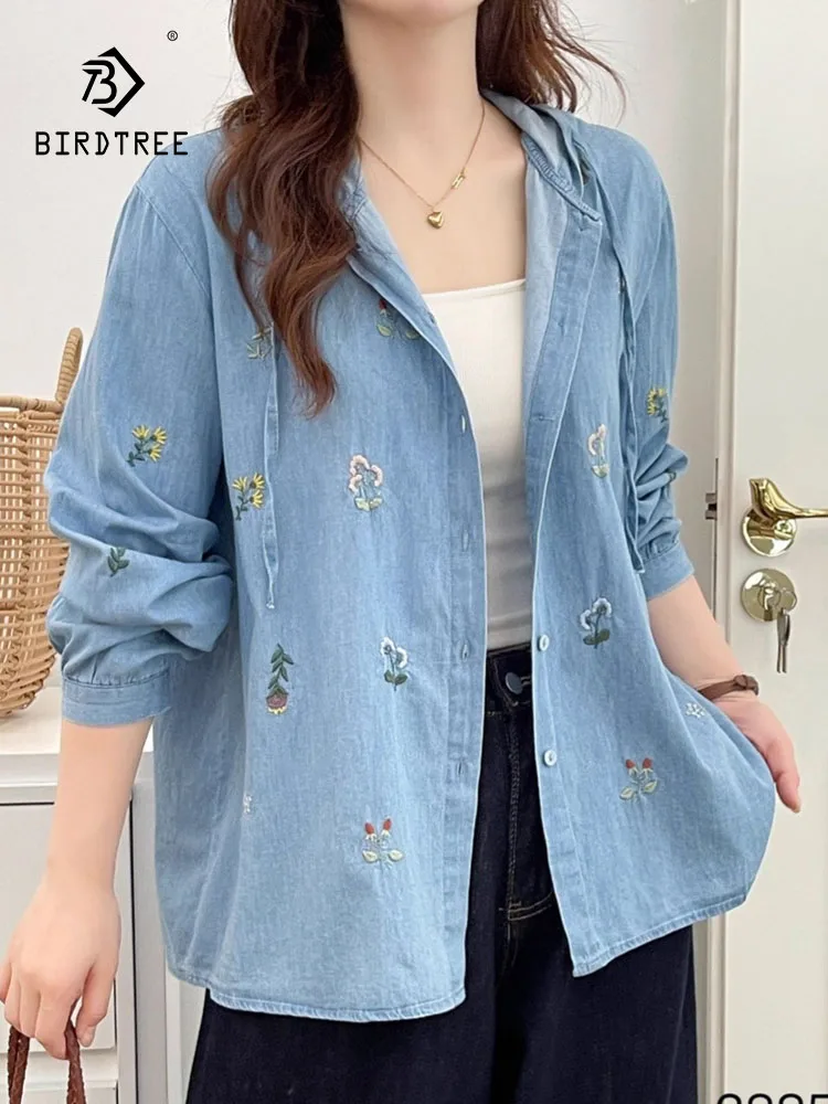 Новинка 2025, осенняя джинсовая рубашка с капюшоном, женская свободная блузка с длинным рукавом и цветочной вышивкой, Mori Girl Prairie Chic для поездок на работу T58551CC
Новинка 2025, осенняя джинсовая рубашка с капюшоном, женская свободная блузка с длинным рукавом и цветочной вышивкой, Mori Girl Prairie Chic для поездок на работу T58551CC