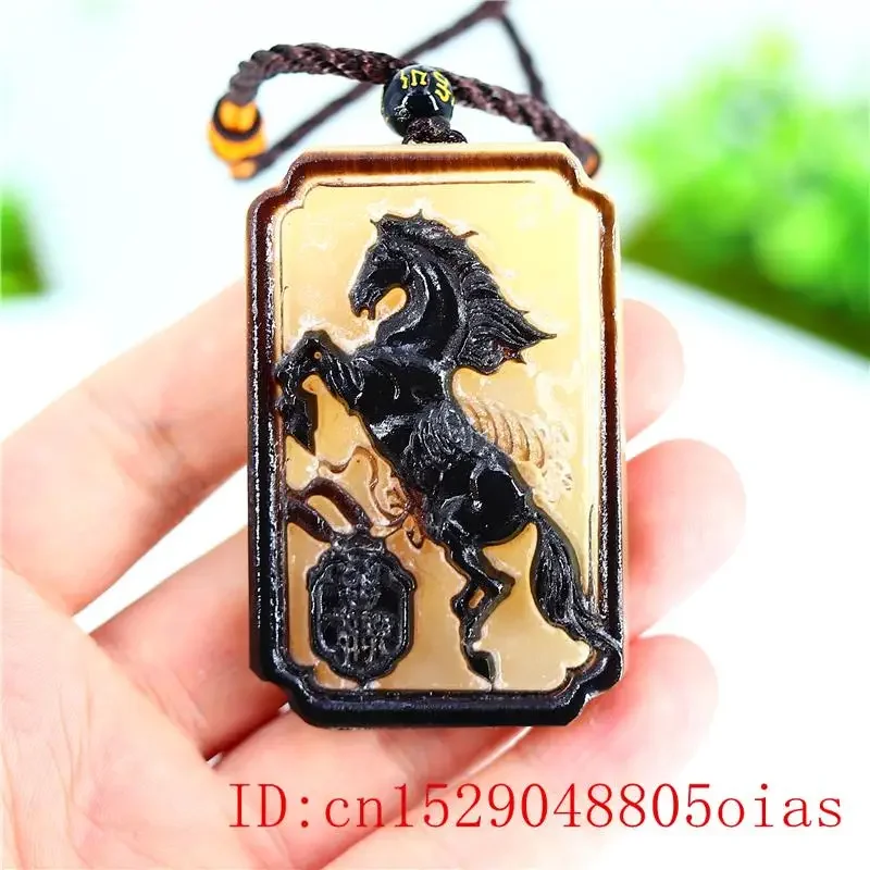 Ox Horn Horse Pendant Necklace Collectibles Fashion Carved Chinese Natural Charm Jewelry Gifts Amulet
Ox Horn Horse Pendant Necklace Collectibles Fashion Carved Chinese Natural Charm Jewelry Gifts Amulet