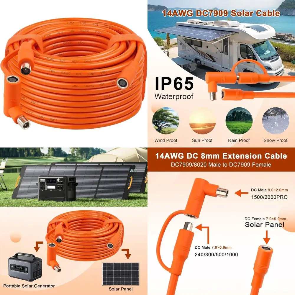 Кабель-удлинитель 14AWG DC 8 мм - Panel 75T, с разъемом «мама» на «папа» и адаптером DC8020 «папа», совместим с портативными электростанциями
Кабель-удлинитель 14AWG DC 8 мм - Panel 75T, с разъемом «мама» на «папа» и адаптером DC8020 «папа», совместим с портативными электростанциями