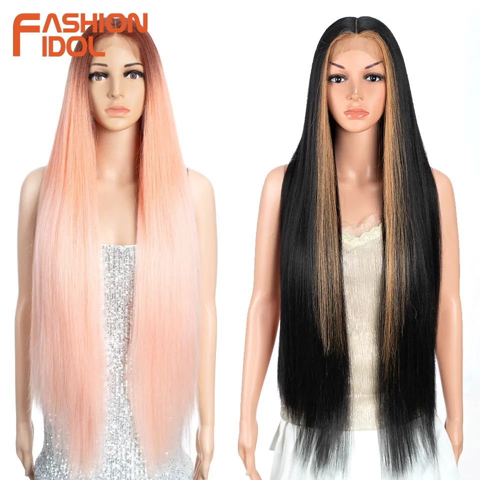 FASHION IDOL Lace Front Wig Synthetic 36 Inches Long Kinky Straight Wig Ombre Pink Cosplay Wigs For Women Party Daily Fake Hair
FASHION IDOL Lace Front Wig Synthetic 36 Inches Long Kinky Straight Wig Ombre Pink Cosplay Wigs For Women Party Daily Fake Hair