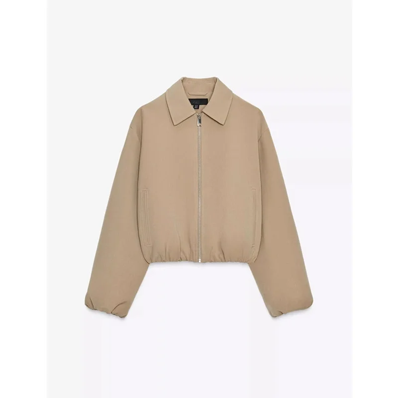 Новинка осени 2025 года, женское однотонное пышное пальто на молнии с капюшоном, повседневная женская верхняя одежда без бренда 83722 
Новинка осени 2025 года, женское однотонное пышное пальто на молнии с капюшоном, повседневная женская верхняя одежда без бренда 83722