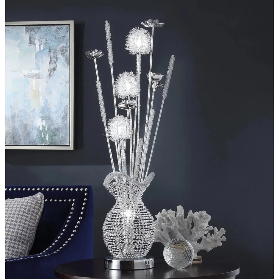 Ultra-Modern 1pc Table Lamp LED Night Light Chrome Finish Metal Base Luxury Lamp Ornamental Style ment Styled Flowers Living Ro
Ultra-Modern 1pc Table Lamp LED Night Light Chrome Finish Metal Base Luxury Lamp Ornamental Style ment Styled Flowers Living Ro