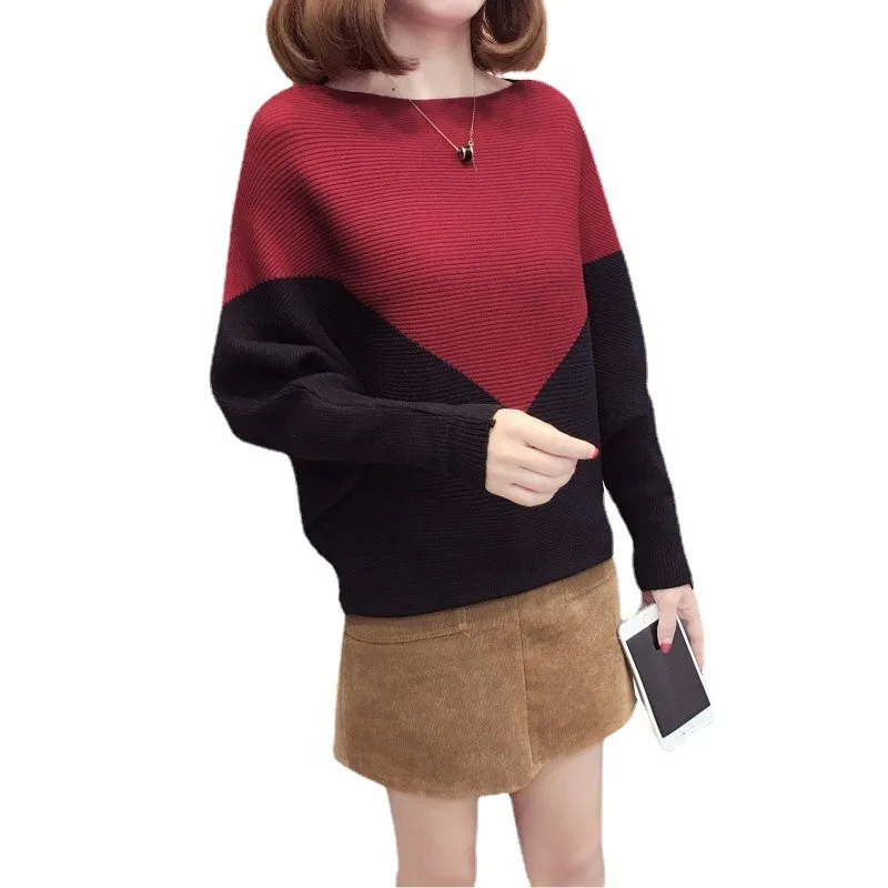 K-Fashion Off Shoulder Batwing Sweater 2025 Color Block Knit Top Black Red Wine Camel Oversized Lightweight Fall Daily Chic 
K-Fashion Off Shoulder Batwing Sweater 2025 Color Block Knit Top Black Red Wine Camel Oversized Lightweight Fall Daily Chic