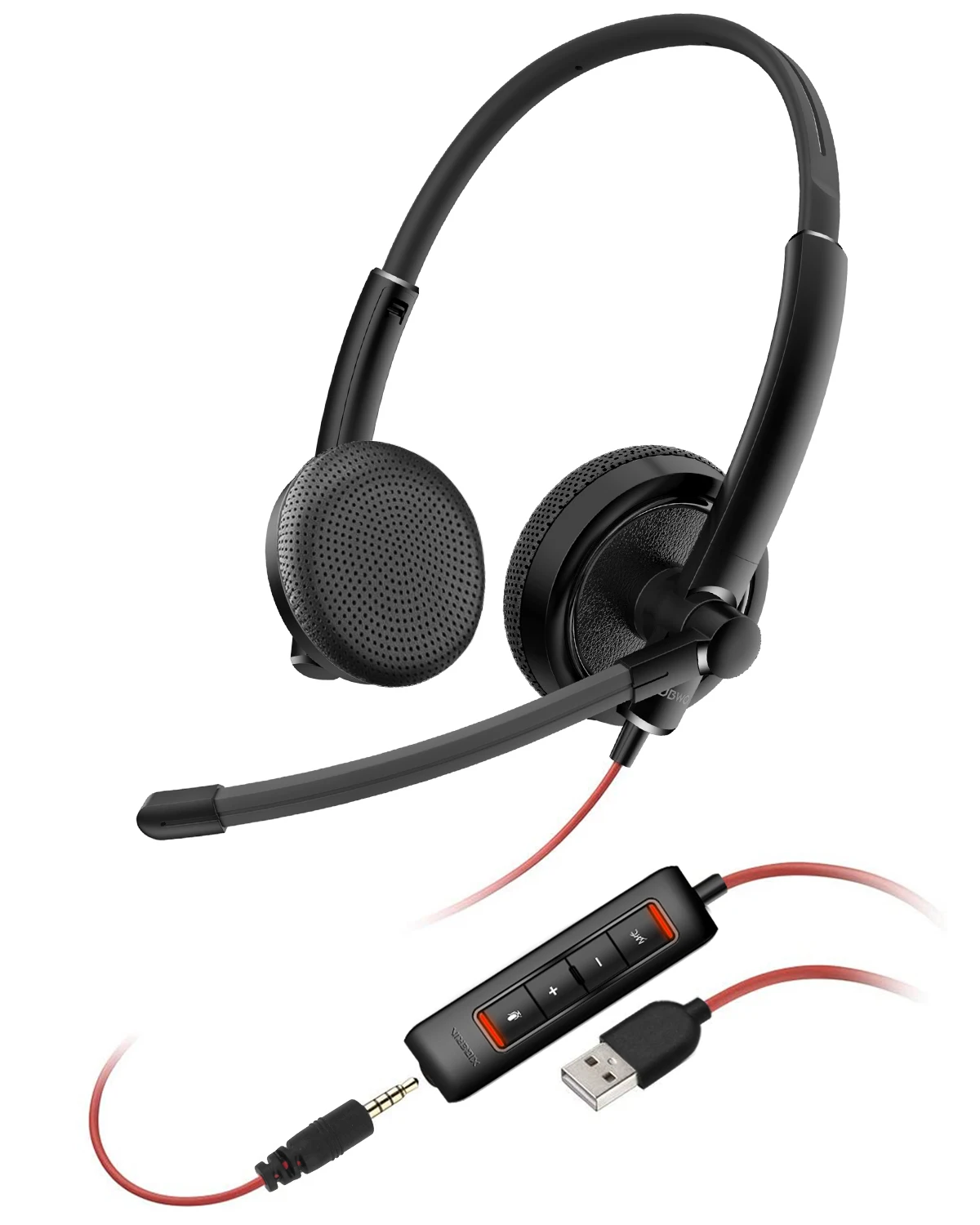 S52fa9a29762442dd9726d46bd3df1466U NUBWO HW01 USB Headphone 3.5mm Computer Headset with Mic Noise Cancelling for Laptop PC Business Office Headsets for Cell Phone