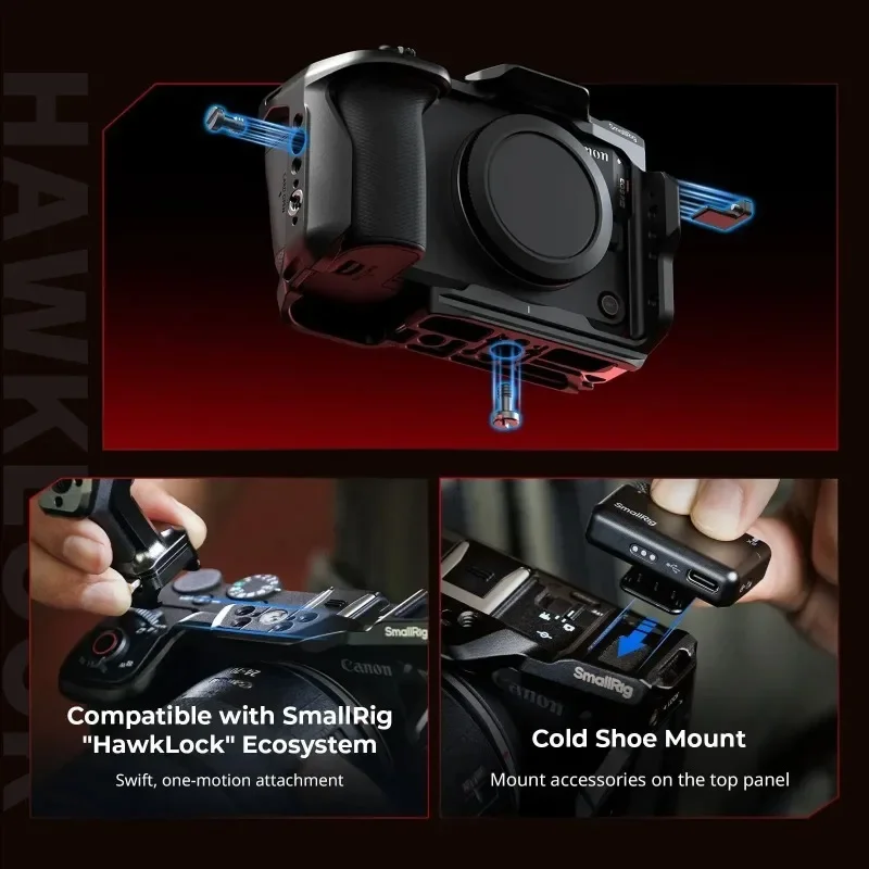 SmallRig HawkLock Cage Kit for Canon EOS R6 V 3-Point Lock Arca QR Plate Video Shooting
SmallRig HawkLock Cage Kit for Canon EOS R6 V 3-Point Lock Arca QR Plate Video Shooting