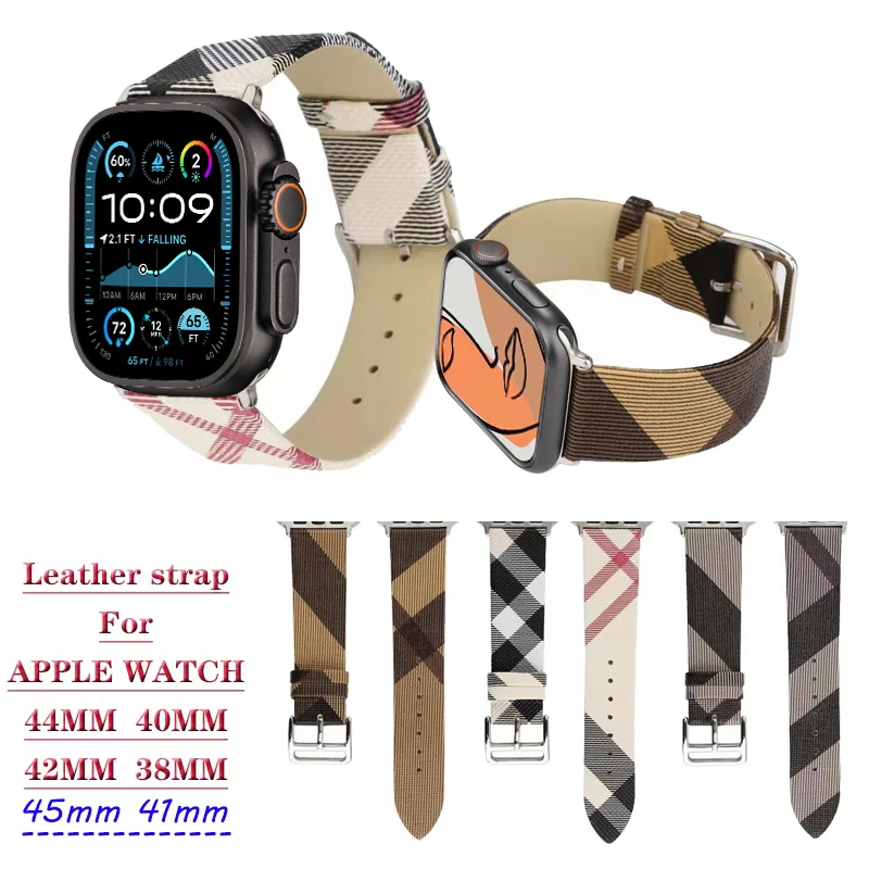 Plaid Pattern Band for apple Watch Strap 44mm 45MM 46MM Genuine leather Bracelet watchband iWatch Series 3 4 5 6 SE 7 8 9 Ultra
Plaid Pattern Band for apple Watch Strap 44mm 45MM 46MM Genuine leather Bracelet watchband iWatch Series 3 4 5 6 SE 7 8 9 Ultra