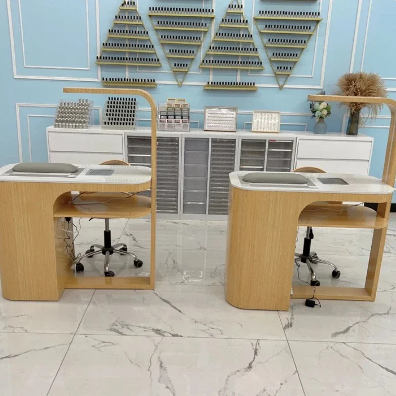Nail Salon Solid Wood Double Storage Manicure Table Reception Mesa Manicura Profesional Hairdresser Salon Furniture Complete
Nail Salon Solid Wood Double Storage Manicure Table Reception Mesa Manicura Profesional Hairdresser Salon Furniture Complete