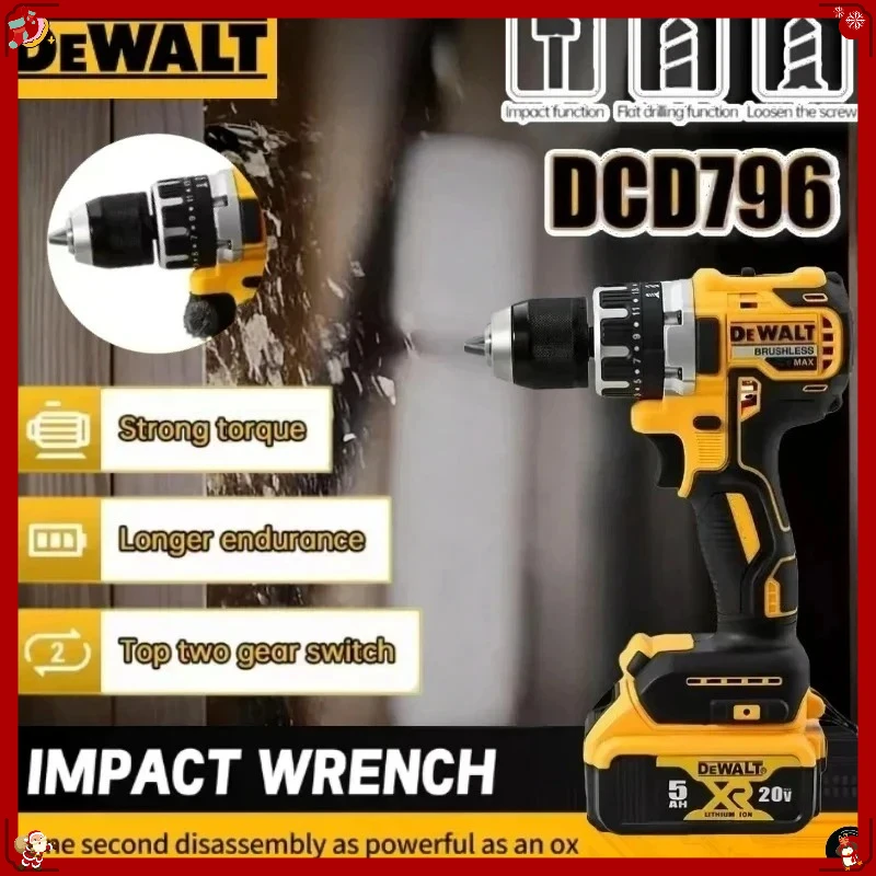 Dewalt DCD796 2000RPM Brushless Electric Drill Cordless Driver Adjustable Speed Impact Hand Drill Rechargeable Power Tools
Dewalt DCD796 2000RPM Brushless Electric Drill Cordless Driver Adjustable Speed Impact Hand Drill Rechargeable Power Tools