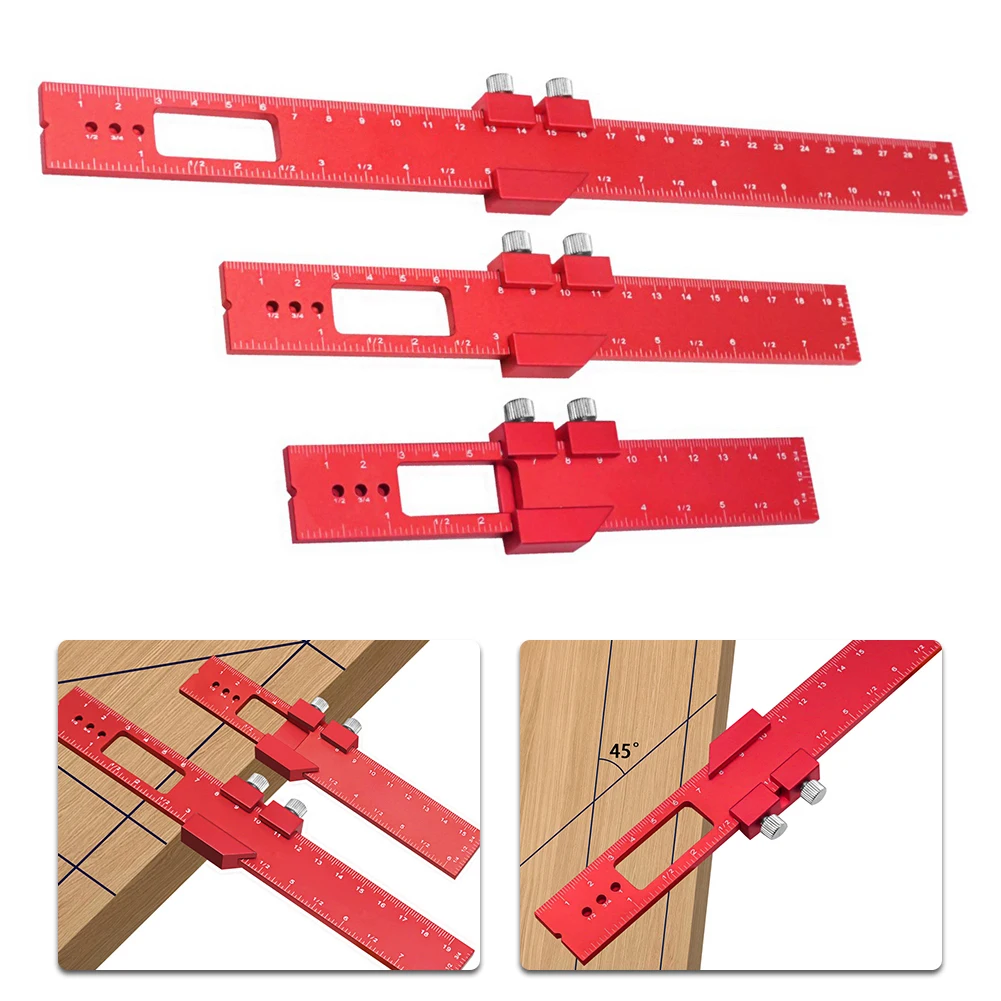 3pcs 160/200/300mm Wood Working Scribing Ruler Woodworking Positioning Ruler With T-Track Angle Ruler Adjustable Slide Ruler
3pcs 160/200/300mm Wood Working Scribing Ruler Woodworking Positioning Ruler With T-Track Angle Ruler Adjustable Slide Ruler