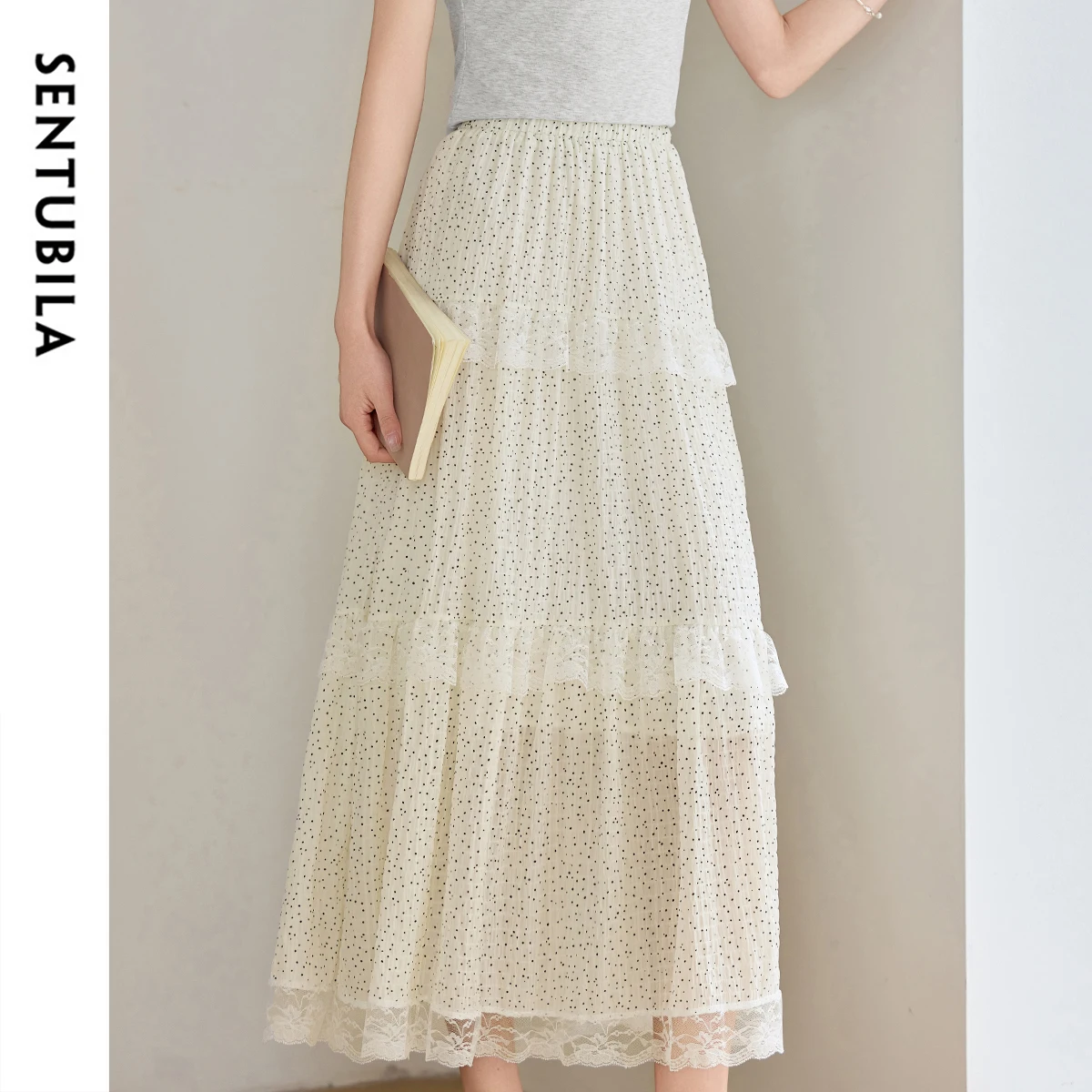 SENTUBILA Women's Layered Skirt Summer 2025 Polka Dot Lace Skirt High Waist Commuter Office Elegant Vacation Flowy W52QA1826
SENTUBILA Women's Layered Skirt Summer 2025 Polka Dot Lace Skirt High Waist Commuter Office Elegant Vacation Flowy W52QA1826