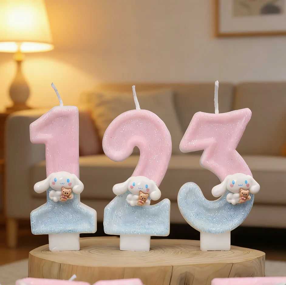 Новые мультяшные свечи-цифры 0-9, милые 3D-фигурки Cinnamoroll, украшение для праздничного торта, подарки на день рождения
Новые мультяшные свечи-цифры 0-9, милые 3D-фигурки Cinnamoroll, украшение для праздничного торта, подарки на день рождения