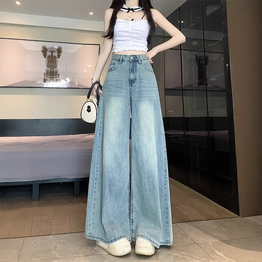 High Waist Wide Leg Jeans Women Summer Thin Drape Straight Leg Loose Fit Slimming Solid Denim Loose Straight Floor Length Pants
High Waist Wide Leg Jeans Women Summer Thin Drape Straight Leg Loose Fit Slimming Solid Denim Loose Straight Floor Length Pants