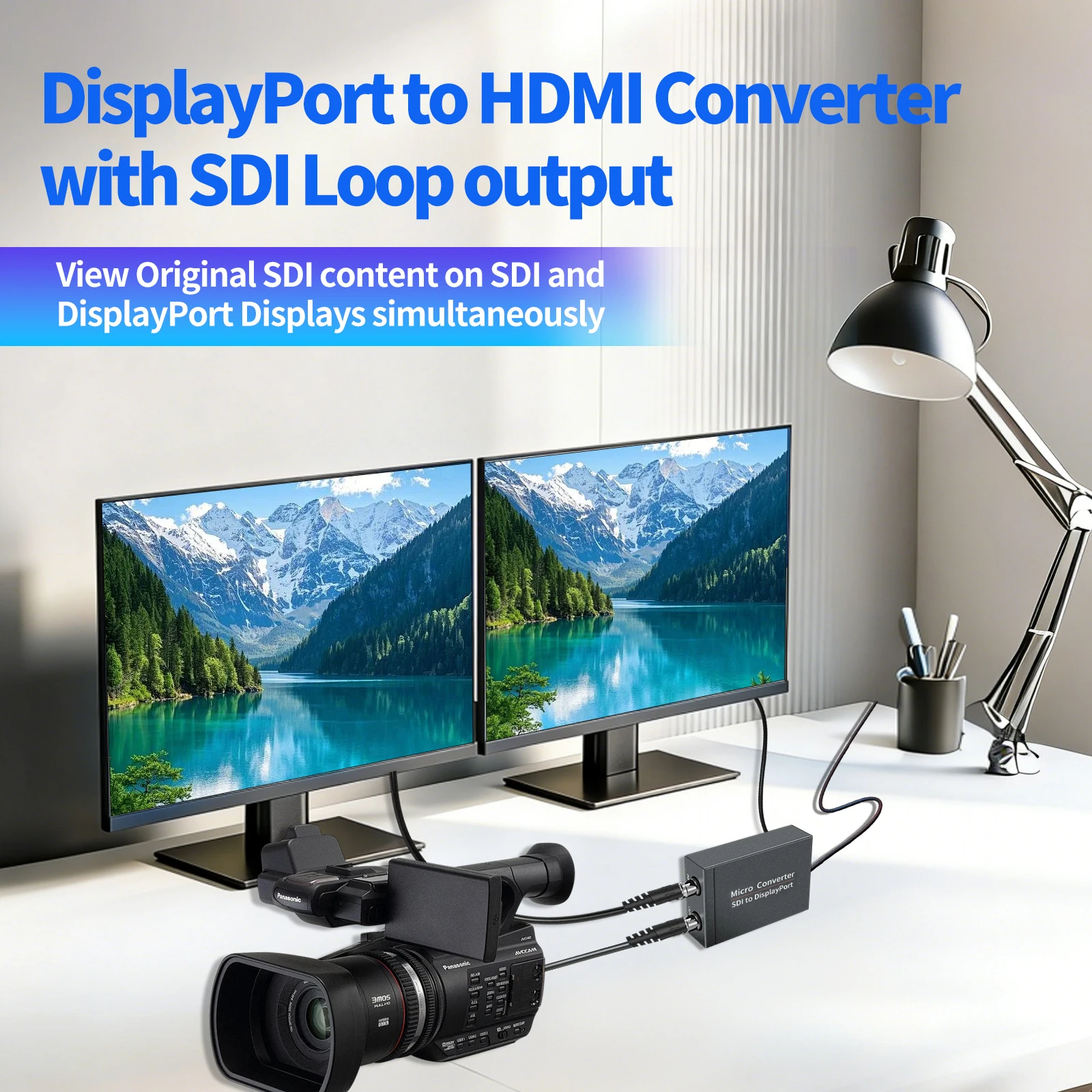 SDI to DisplayPort Converter Adapter 1080P HD 3G SDI TO DisplayPort/SDI Monitor with Power cable
SDI to DisplayPort Converter Adapter 1080P HD 3G SDI TO DisplayPort/SDI Monitor with Power cable