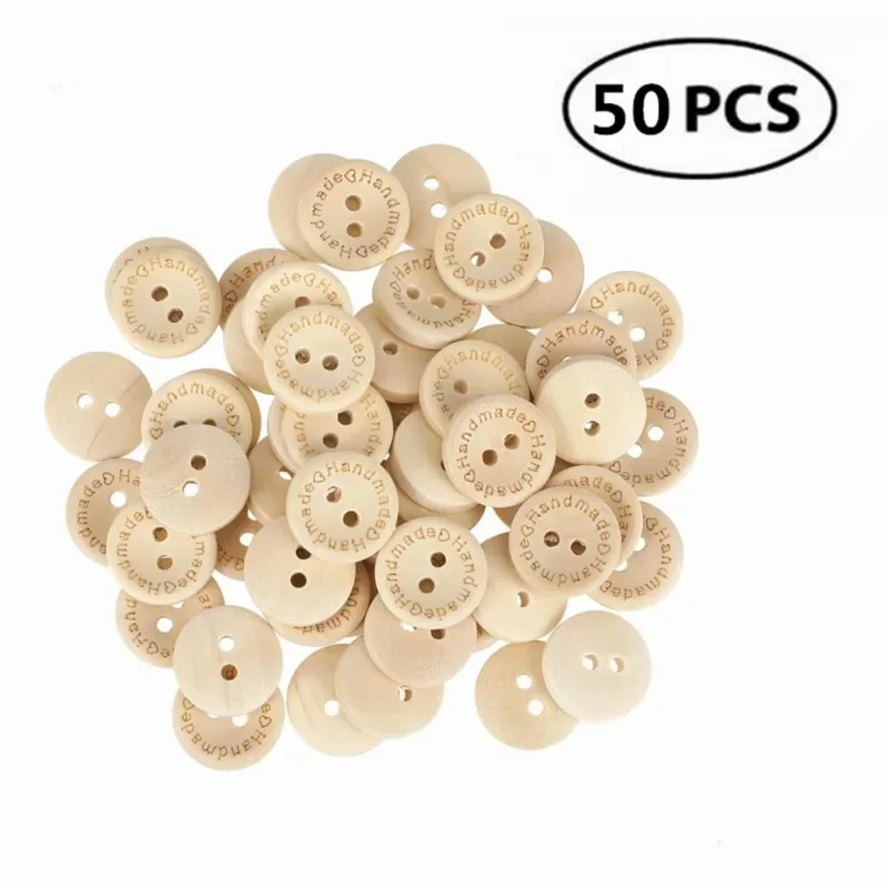 50pcs Wooden Handmade with Love Round Craft Decor 2 Holes Wooden Sewing Buttons Wooden Button DIY Sewing Decor
50pcs Wooden Handmade with Love Round Craft Decor 2 Holes Wooden Sewing Buttons Wooden Button DIY Sewing Decor