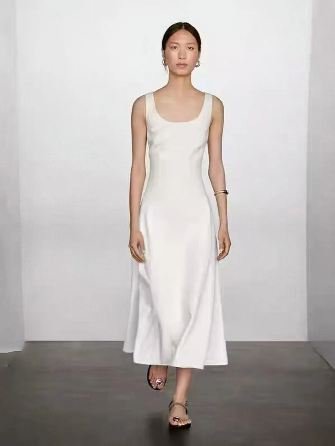 MD Women's Summer New Style Slim Fit Waist Cinched Minimalist White Pure Cotton Classic Commute Style Dress Casual Wear
MD Women's Summer New Style Slim Fit Waist Cinched Minimalist White Pure Cotton Classic Commute Style Dress Casual Wear