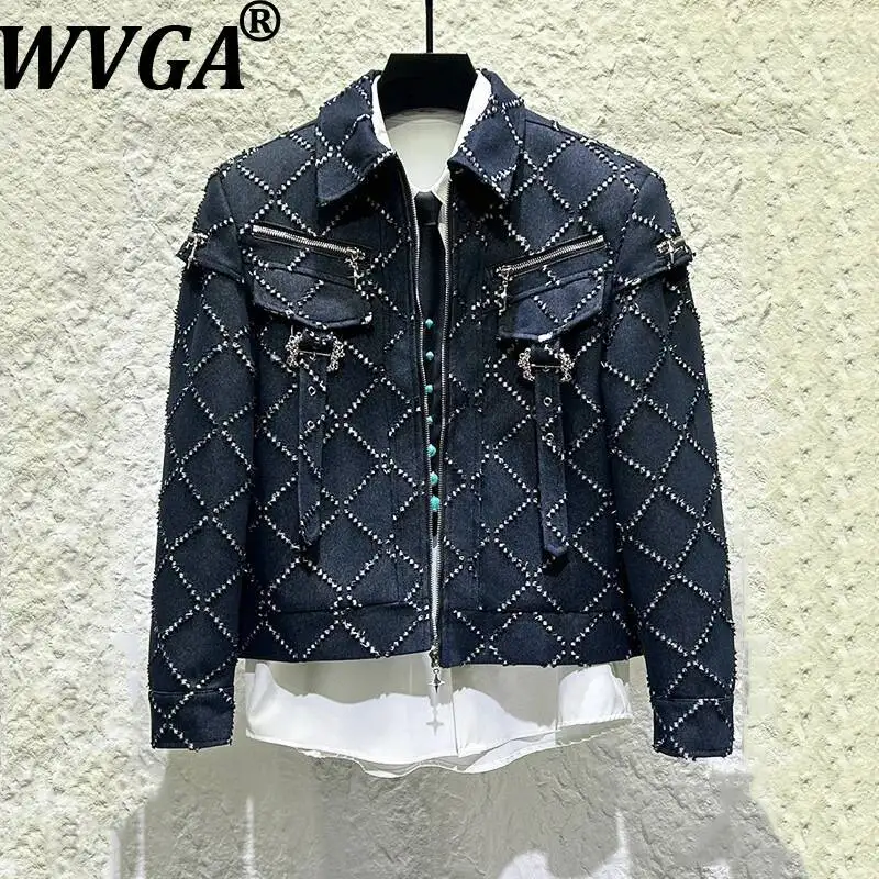 WVGA Spring New Men's Diamond Pattern Zipper Denim Short Jackets American Style Trendy Retro Straight Pants Two-Piece Set W24970
WVGA Spring New Men's Diamond Pattern Zipper Denim Short Jackets American Style Trendy Retro Straight Pants Two-Piece Set W24970