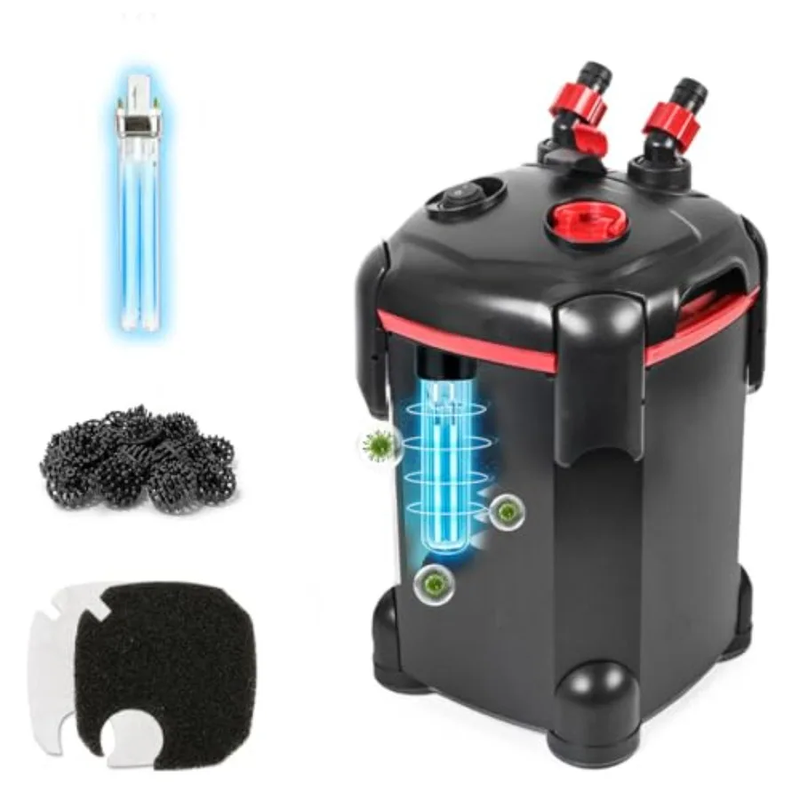 Canister Filter, External Aquarium Filter Ultra-Quiet Water Circulation Cleaning Machine with Media for Fish Tanks and Aquarium
Canister Filter, External Aquarium Filter Ultra-Quiet Water Circulation Cleaning Machine with Media for Fish Tanks and Aquarium