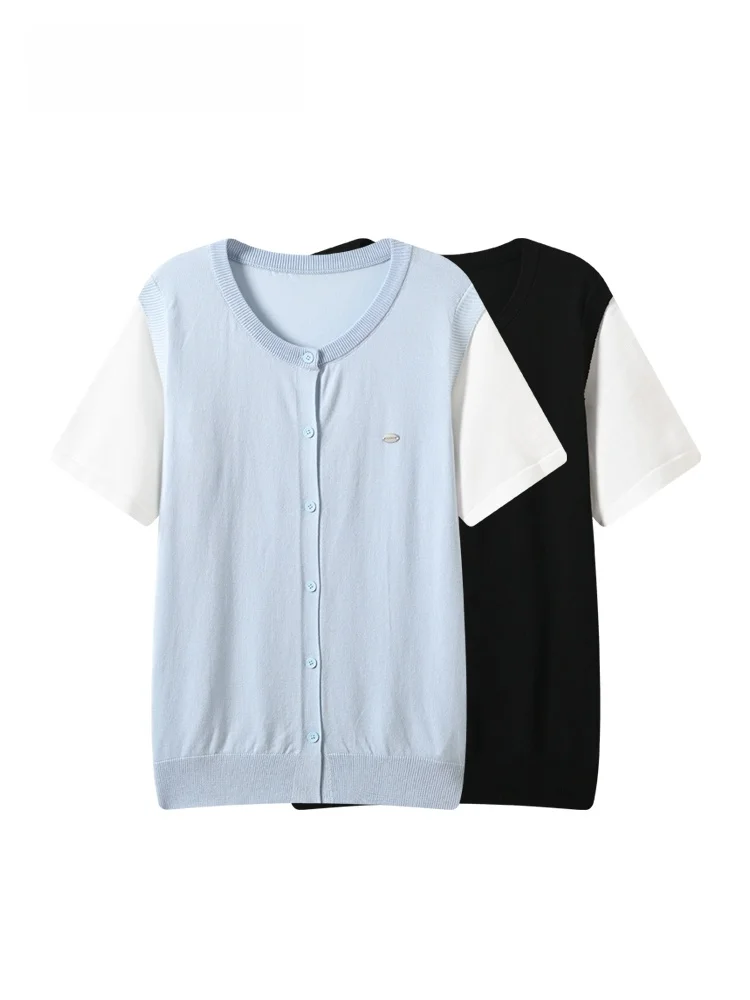 Cara CLUB plus Size College Style Short Sleeve T-Shirt Women Summer New Fat Sister Fake Two-Piece Splice Anti-Aging Top
Cara CLUB plus Size College Style Short Sleeve T-Shirt Women Summer New Fat Sister Fake Two-Piece Splice Anti-Aging Top