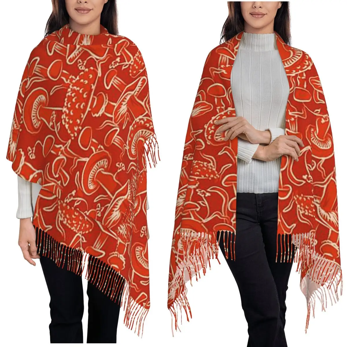 Mushroom Scarf Tassel Scarves Women Soft Warm Shawls and Wraps Long Fall Winter Shawl Wrap
Mushroom Scarf Tassel Scarves Women Soft Warm Shawls and Wraps Long Fall Winter Shawl Wrap