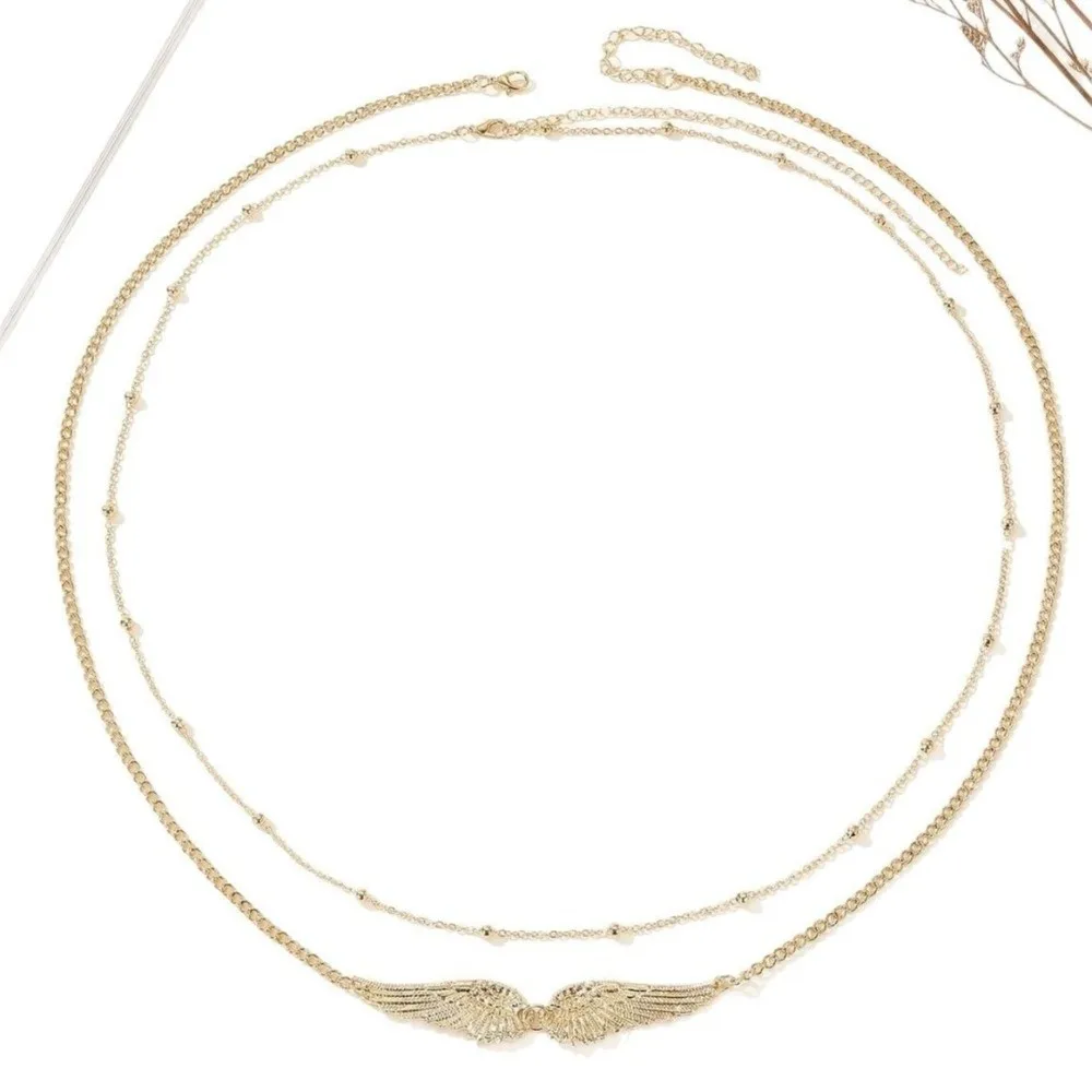 Trendy Elegant Double Layer Wings Body Chain Beads Charm Wings Waist Chain Metal Silver Bikini Belly Belt Summer
Trendy Elegant Double Layer Wings Body Chain Beads Charm Wings Waist Chain Metal Silver Bikini Belly Belt Summer