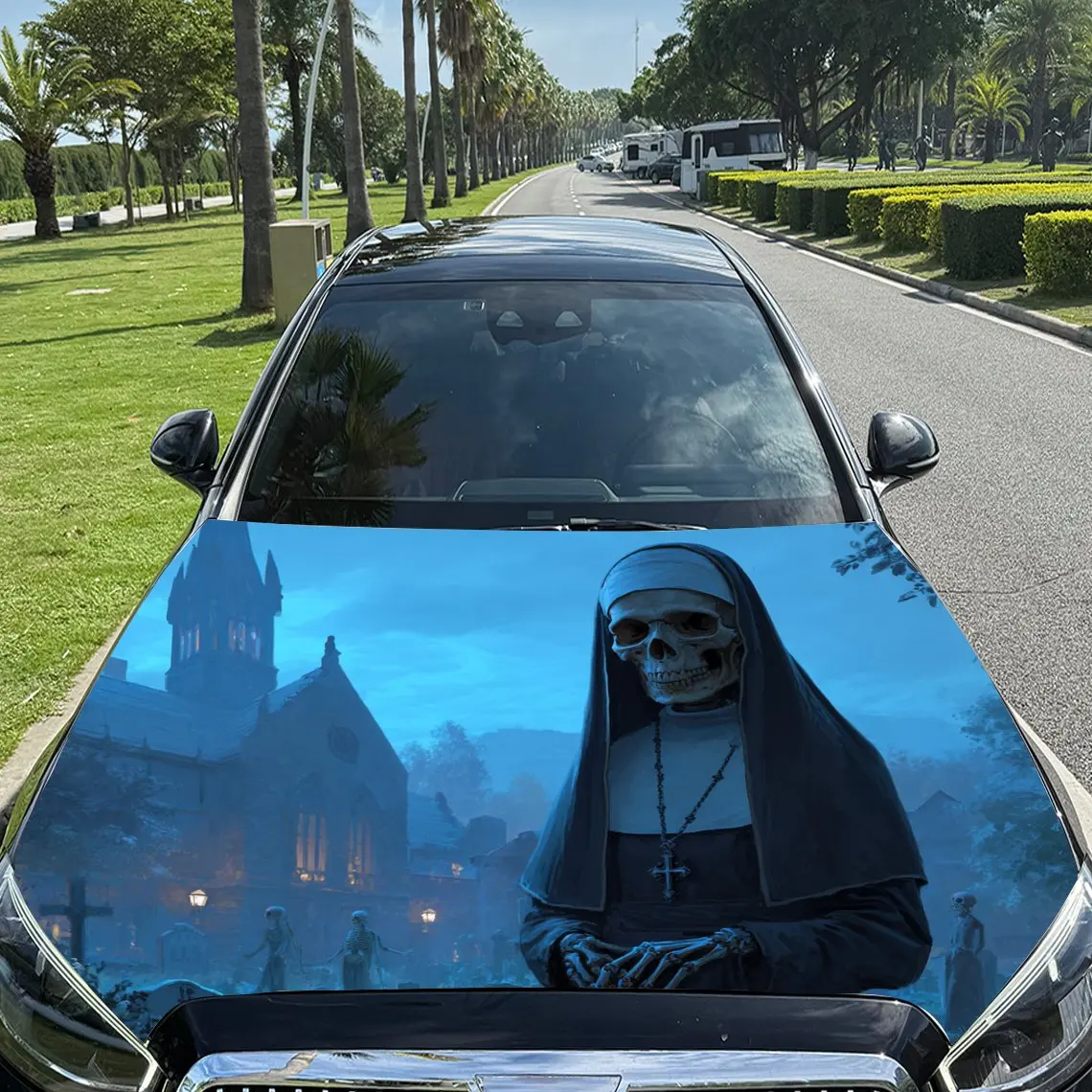 Eerie Castle Nun Pattern car hood stickers, waterproof self-adhesive, scratch resistant, easy to stick, durable car PVC stickers
Eerie Castle Nun Pattern car hood stickers, waterproof self-adhesive, scratch resistant, easy to stick, durable car PVC stickers