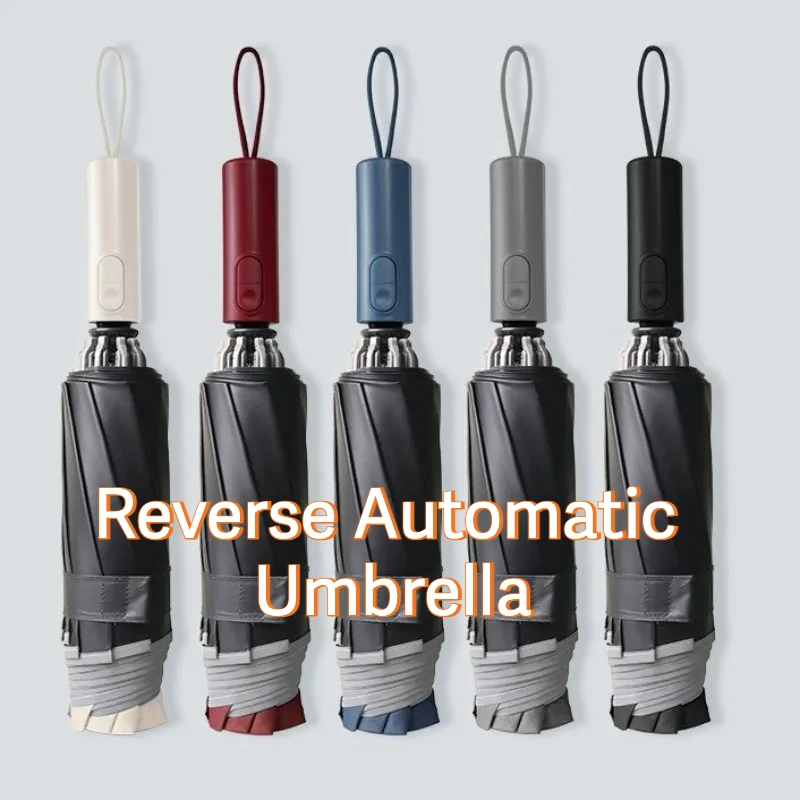 Windproof Reverse Automatic Car Umbrella, Vinyl Surface Sun UV UPF50+ Protect Parasol, Safety Reflective Strip Folding Umbrella
Windproof Reverse Automatic Car Umbrella, Vinyl Surface Sun UV UPF50+ Protect Parasol, Safety Reflective Strip Folding Umbrella