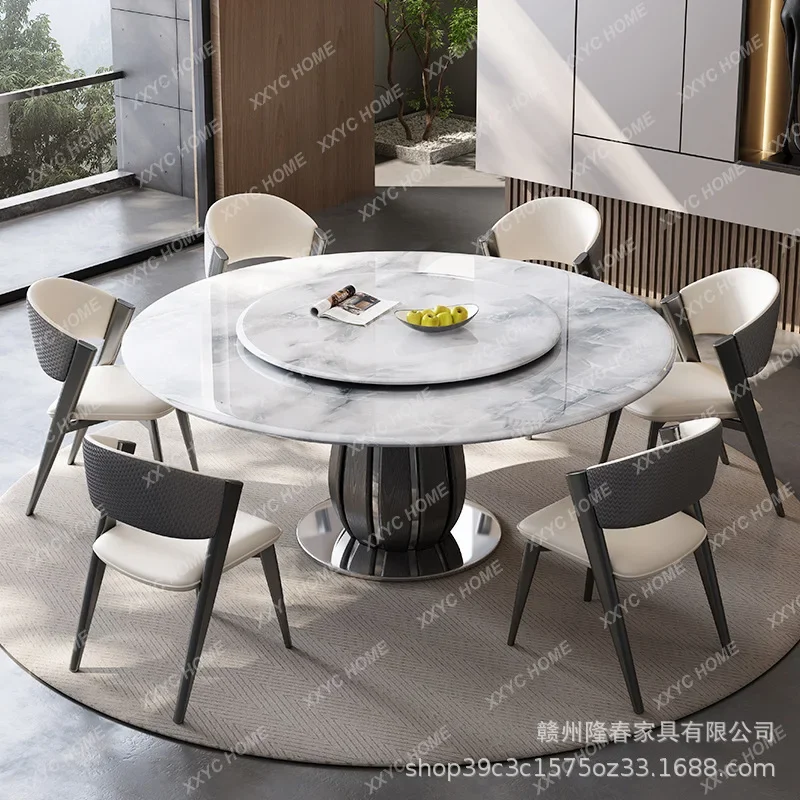 JRock slab dining table and chair combination New modern simple household dining table Super crystal stone with plate round
JRock slab dining table and chair combination New modern simple household dining table Super crystal stone with plate round