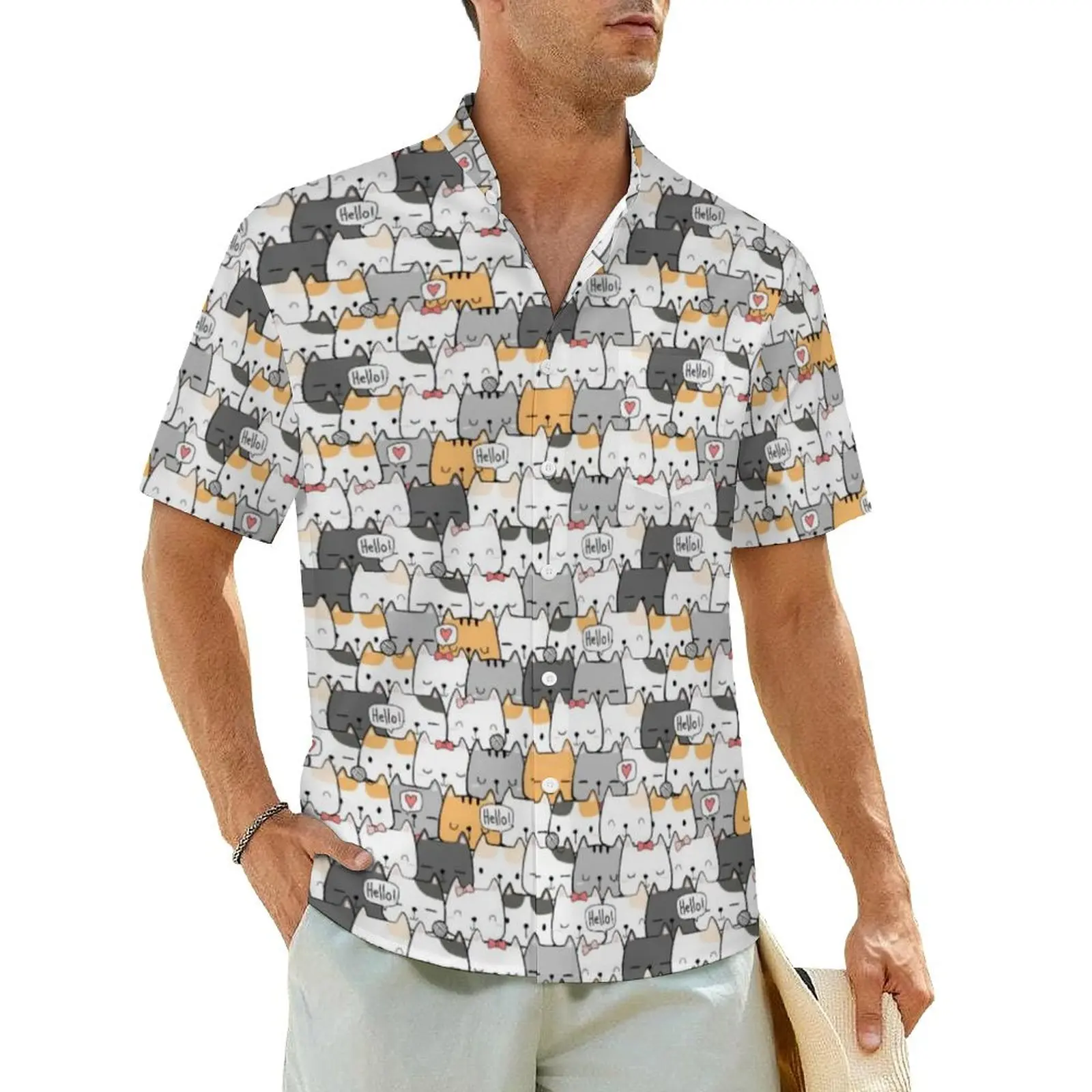 Cute Cats Print Summer Shirt For Male Beach Funny Animal Casual Shirts Short Sleeve Streetwear Design Novelty Oversized Blouses
Cute Cats Print Summer Shirt For Male Beach Funny Animal Casual Shirts Short Sleeve Streetwear Design Novelty Oversized Blouses