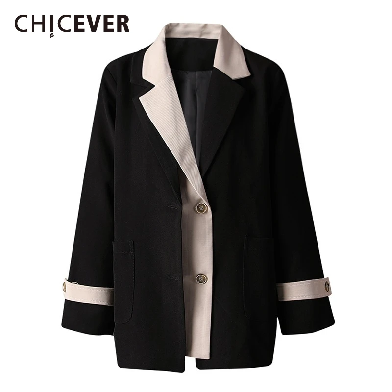 CHICEVER Hit Color Loose Spring Blazers for Women Notched Collar Long Sleeve Patchwork Single Breasted Casual Coats Female Style
CHICEVER Hit Color Loose Spring Blazers for Women Notched Collar Long Sleeve Patchwork Single Breasted Casual Coats Female Style