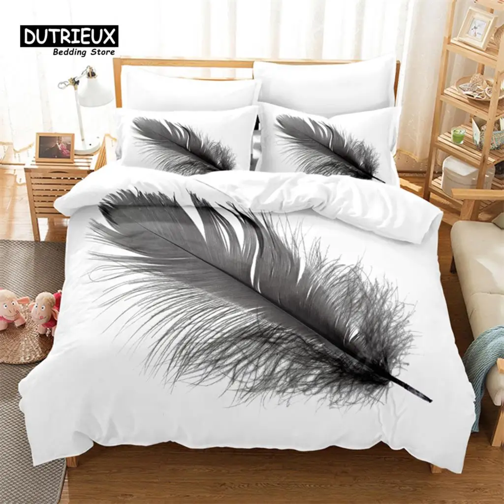 Feather Bedding Set, 3Pcs Duvet Cover Set, Soft Comfortable Breathable Duvet Cover, For Bedroom Guest Room Decor
Feather Bedding Set, 3Pcs Duvet Cover Set, Soft Comfortable Breathable Duvet Cover, For Bedroom Guest Room Decor