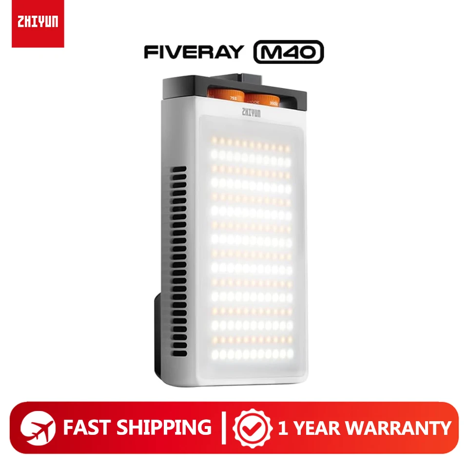 ZHIYUN FIVERAY M40 40W 2700K to 6200K Handheld Pocket LED Video Light for Outdoor Photography Fill Light with PD Charging
ZHIYUN FIVERAY M40 40W 2700K to 6200K Handheld Pocket LED Video Light for Outdoor Photography Fill Light with PD Charging
