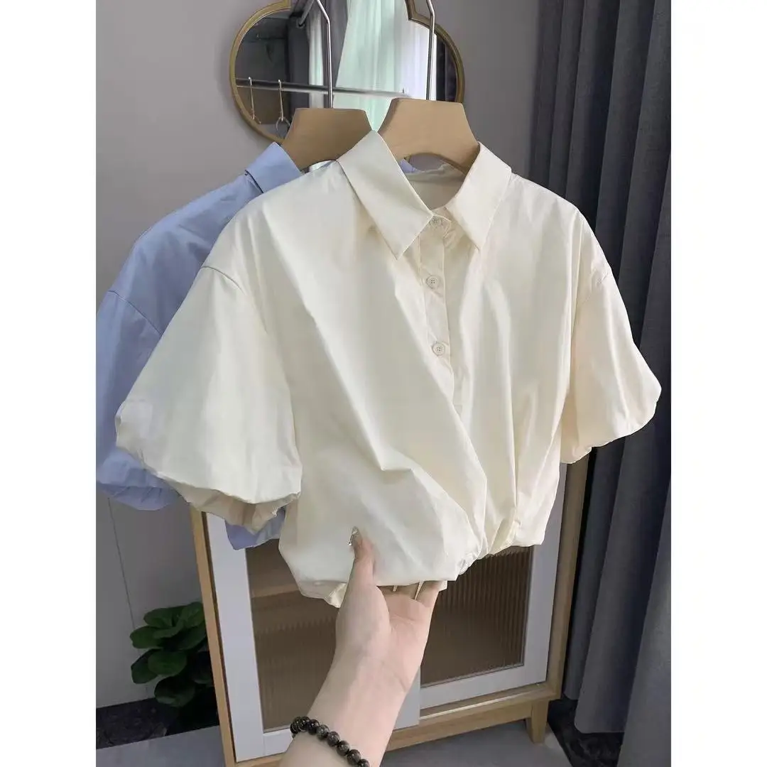Casual Sle ort Bubble Sve irt Women's Cotton Long Sve Slimming Top 's Unique plus Size Faionable Blouse
Casual Sle ort Bubble Sve irt Women's Cotton Long Sve Slimming Top 's Unique plus Size Faionable Blouse