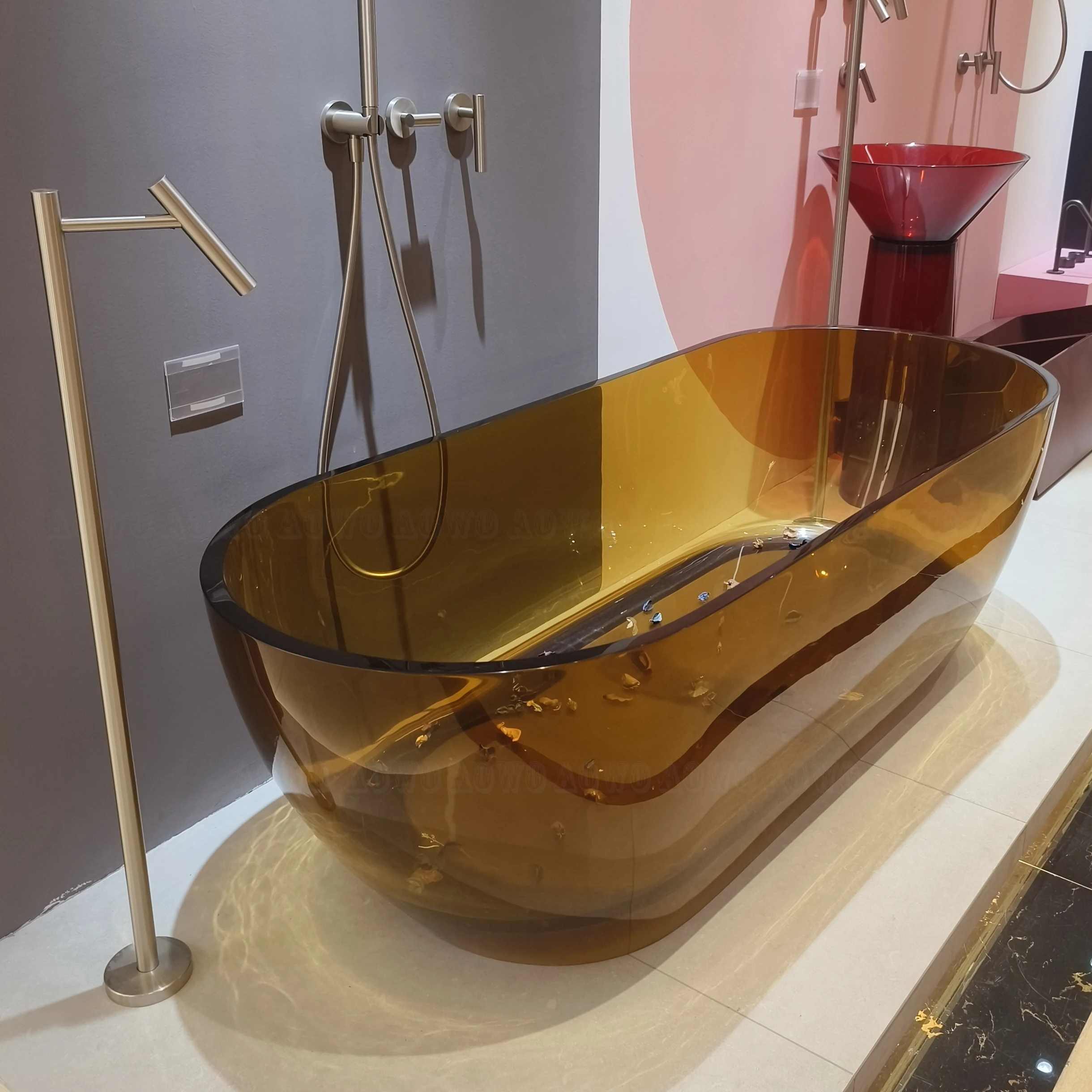 Brown Color Stone Artificial Bathtub Transparent Resin Whirlpool Tub Bathroom Accessory Marble Tub Indoor Showering
Brown Color Stone Artificial Bathtub Transparent Resin Whirlpool Tub Bathroom Accessory Marble Tub Indoor Showering