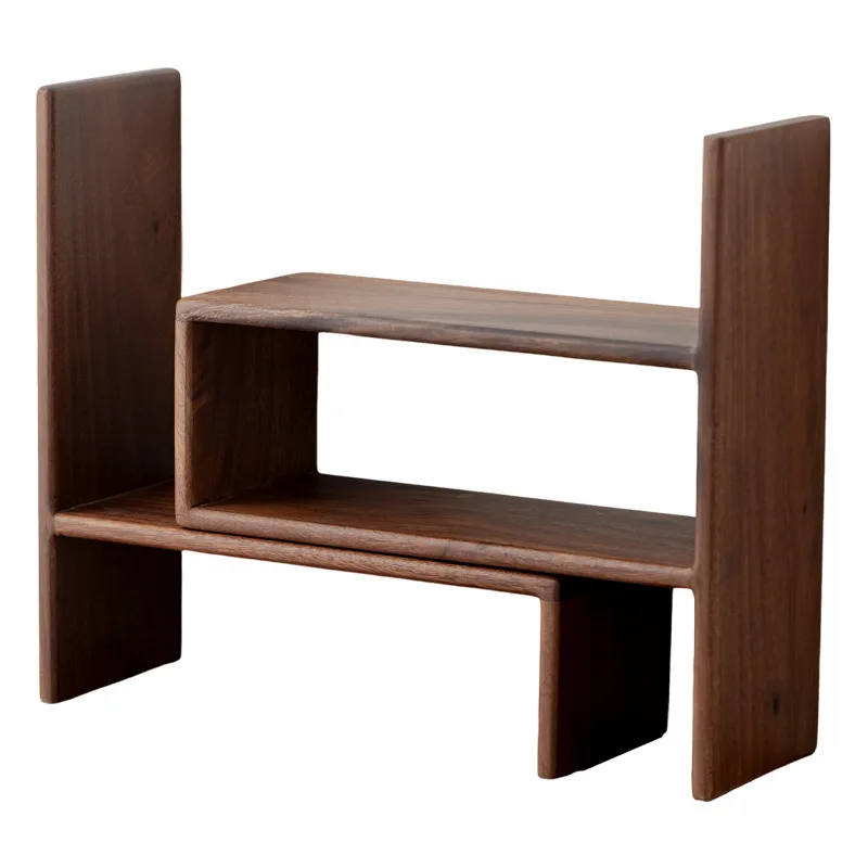 Solid wood shelf Desktop office table shelf Black walnut bookshelf Multi-layer simple storage rack
Solid wood shelf Desktop office table shelf Black walnut bookshelf Multi-layer simple storage rack