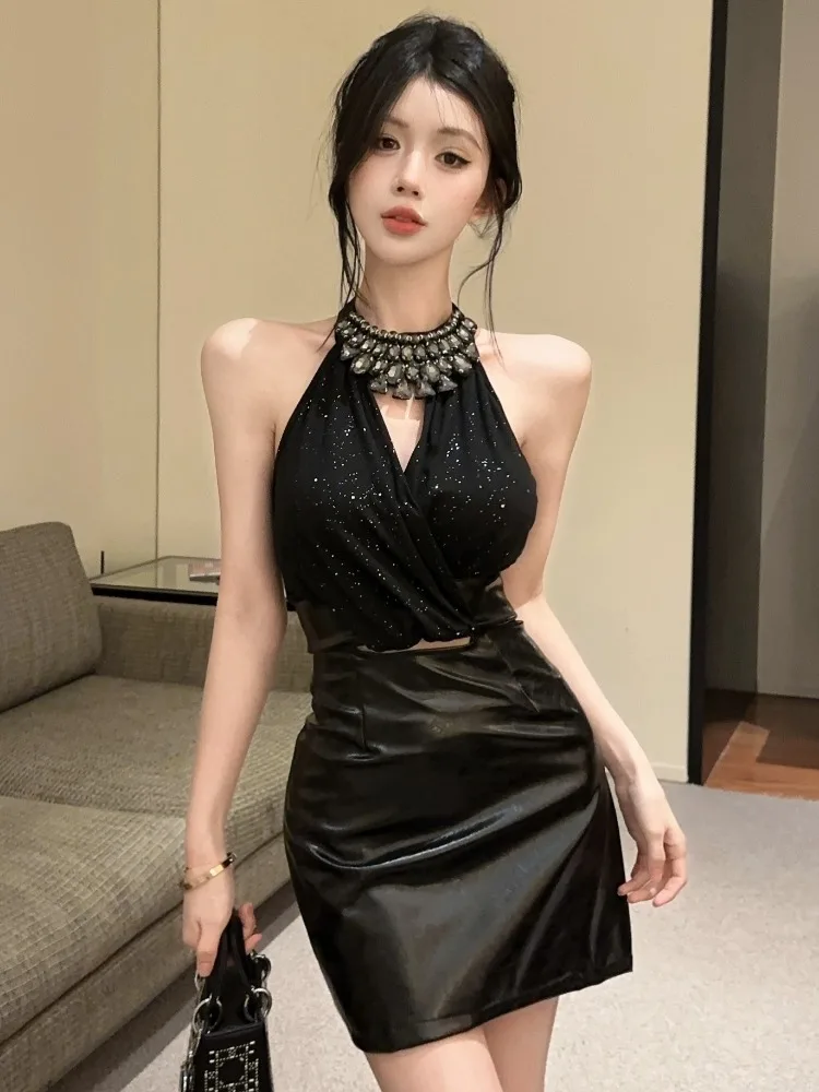 Elegant Hollow out Diamond Embellished Women's Short Dress Autumn Winter New Style Slim Fit Korean Style round Neck Dress
Elegant Hollow out Diamond Embellished Women's Short Dress Autumn Winter New Style Slim Fit Korean Style round Neck Dress