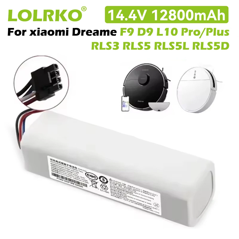 For Xiaomi Mijia Mi robotic vacuum cleaner 1T Dreame D9 F9 L10Pro L10Plus S10 replacement battery14.4V 12800mAh P2008-4S2P-MMBK
For Xiaomi Mijia Mi robotic vacuum cleaner 1T Dreame D9 F9 L10Pro L10Plus S10 replacement battery14.4V 12800mAh P2008-4S2P-MMBK
