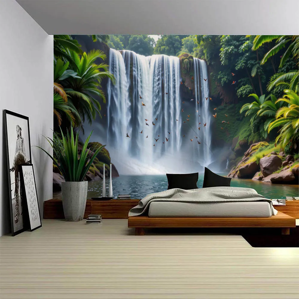 Tropical Rainforest Wall Tapestry Macaw Waterfall Bird Dynamic Combination Bedroom Homestay Decoration Background Cloth
Tropical Rainforest Wall Tapestry Macaw Waterfall Bird Dynamic Combination Bedroom Homestay Decoration Background Cloth
