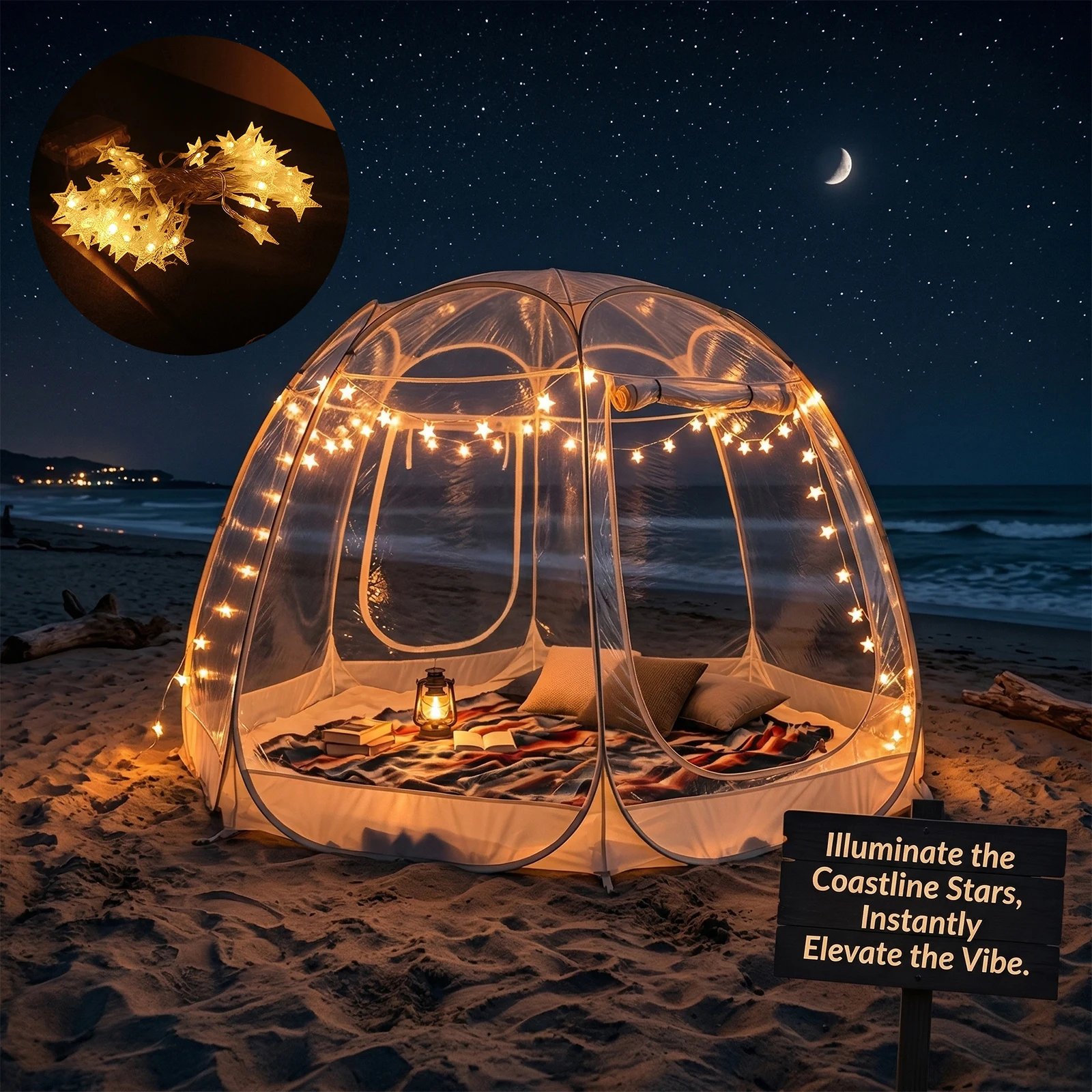 Quick-Set Bubble Tent Camping Pod Windproof Cold-Resistant PVC Outdoor Shelter String Lights Included for Nighttime Ambiance
Quick-Set Bubble Tent Camping Pod Windproof Cold-Resistant PVC Outdoor Shelter String Lights Included for Nighttime Ambiance