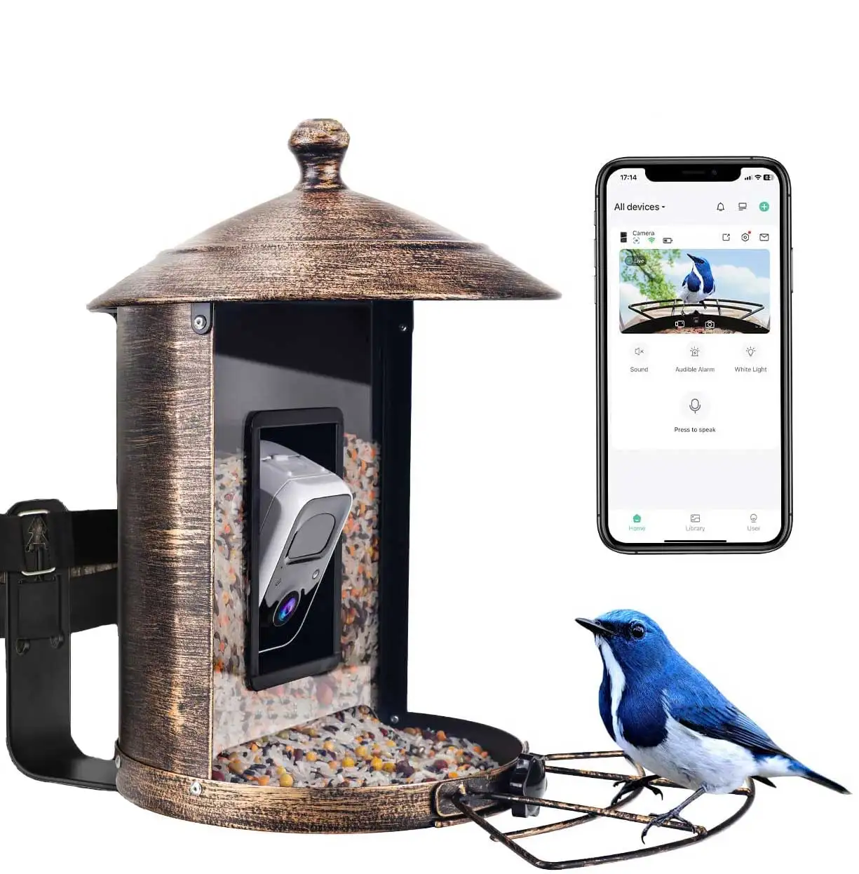 Wholesale Smart Bird Feeder Wireless Metal Bird Food Storage Outdoor Bird House AI Identify
Wholesale Smart Bird Feeder Wireless Metal Bird Food Storage Outdoor Bird House AI Identify
