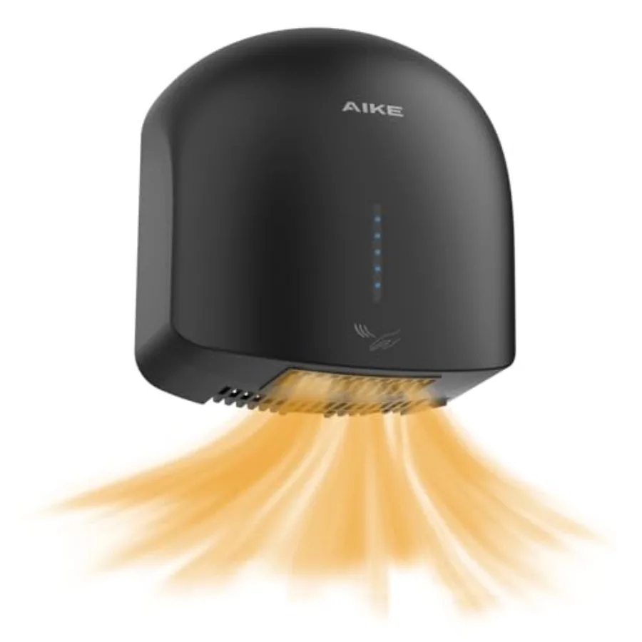 AIKE GentleAir Warm Hand DryerLow Noise Perfect for Home Bathrooms Black Cover AC110V-130V Model AK2637
AIKE GentleAir Warm Hand DryerLow Noise Perfect for Home Bathrooms Black Cover AC110V-130V Model AK2637