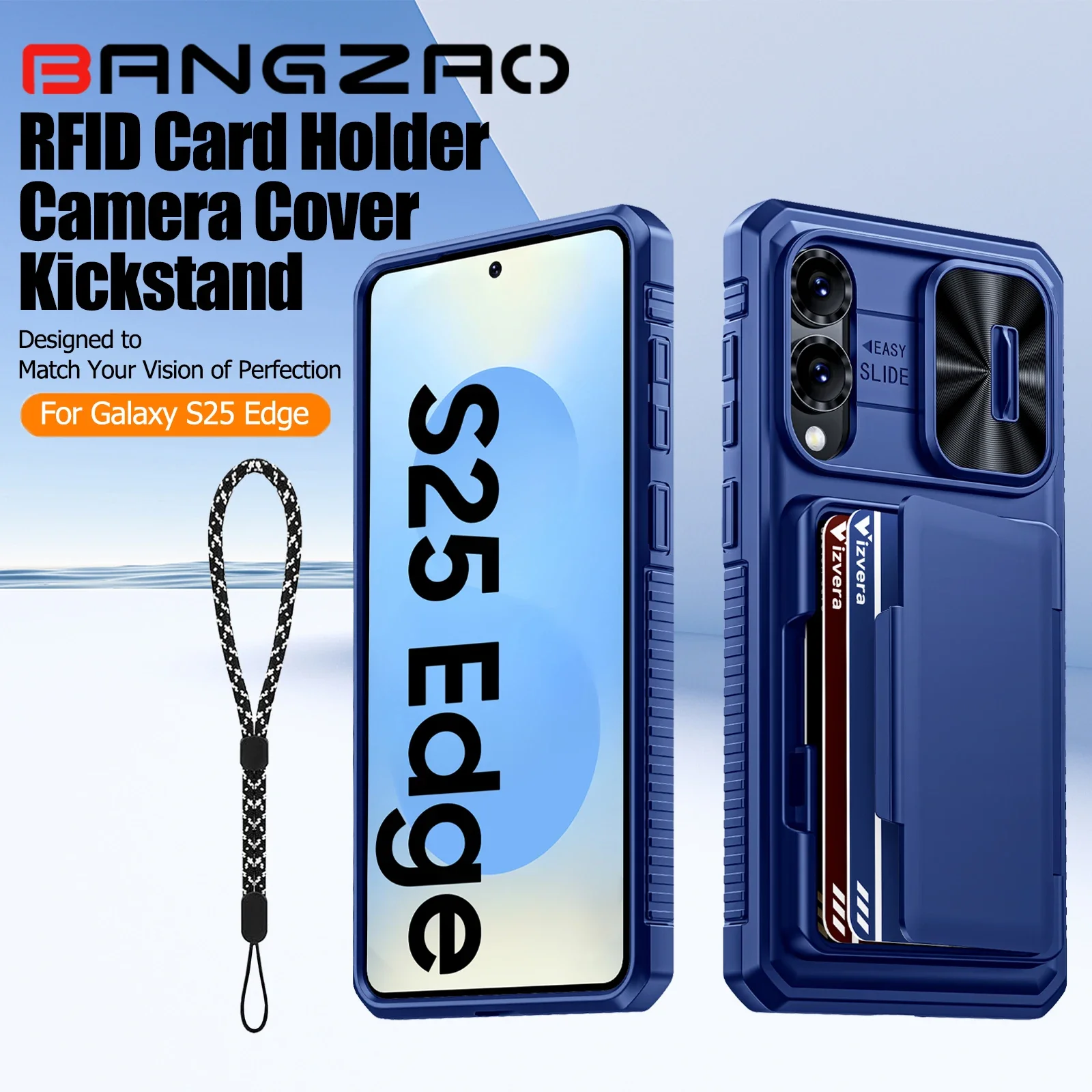 Чехол-кошелек для Galaxy S25 Edge RFID, держатель для карт, камера Cove, прочный противоударный силиконовый защитный чехол для всего тела - синий
Чехол-кошелек для Galaxy S25 Edge RFID, держатель для карт, камера Cove, прочный противоударный силиконовый защитный чехол для всего тела - синий
