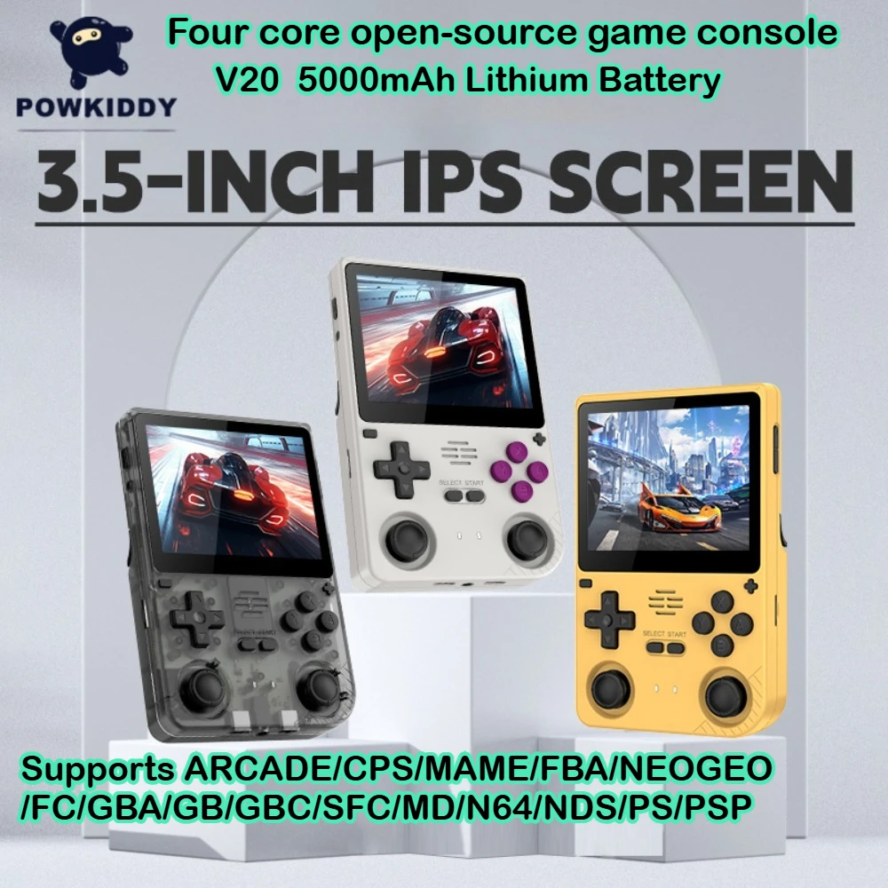 POWKIDDY V20 Retro Handheld Game Console 3.5 Inch IPS Screen Open Source Portable Video Player Support PSP PS1 N64 NDS 5000mAh
POWKIDDY V20 Retro Handheld Game Console 3.5 Inch IPS Screen Open Source Portable Video Player Support PSP PS1 N64 NDS 5000mAh