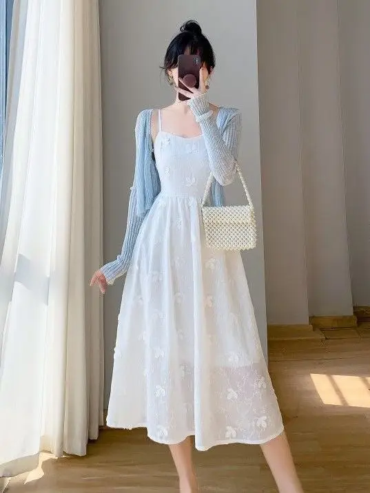 Ele Pure Color Embroidered Strap Dr Women's Summer Fre Holiday Sle Two-Piece Set Trendy Cardigan Casual Faion
Ele Pure Color Embroidered Strap Dr Women's Summer Fre Holiday Sle Two-Piece Set Trendy Cardigan Casual Faion