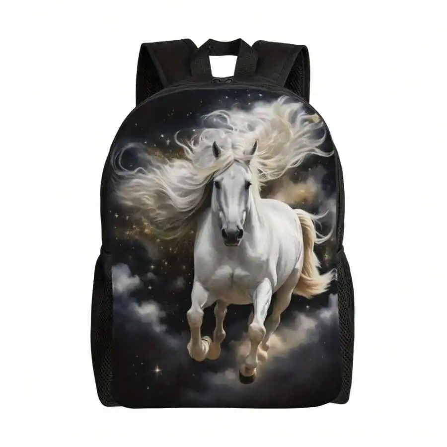 White Horse Print Laptop Backpack Lightweight Adjustable Straps For Daily Commute Travel
White Horse Print Laptop Backpack Lightweight Adjustable Straps For Daily Commute Travel
