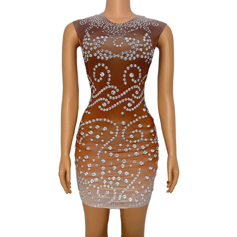 Silver Rhinestones Sleeveless Sexy Dress Female Singer Performance Stage Wear Birthday Evening Celebrate Stretch Outfit
Silver Rhinestones Sleeveless Sexy Dress Female Singer Performance Stage Wear Birthday Evening Celebrate Stretch Outfit