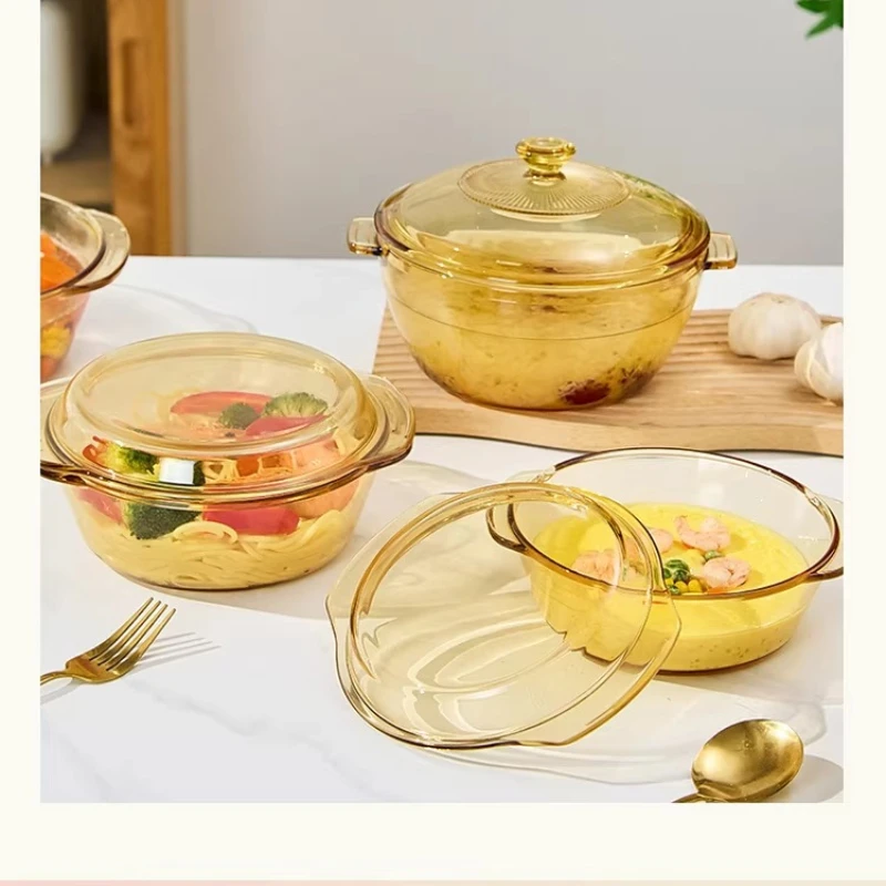 LMM glass bowl with lid, high temperature resistant household microwave oven special utensils, large steaming bowl
LMM glass bowl with lid, high temperature resistant household microwave oven special utensils, large steaming bowl