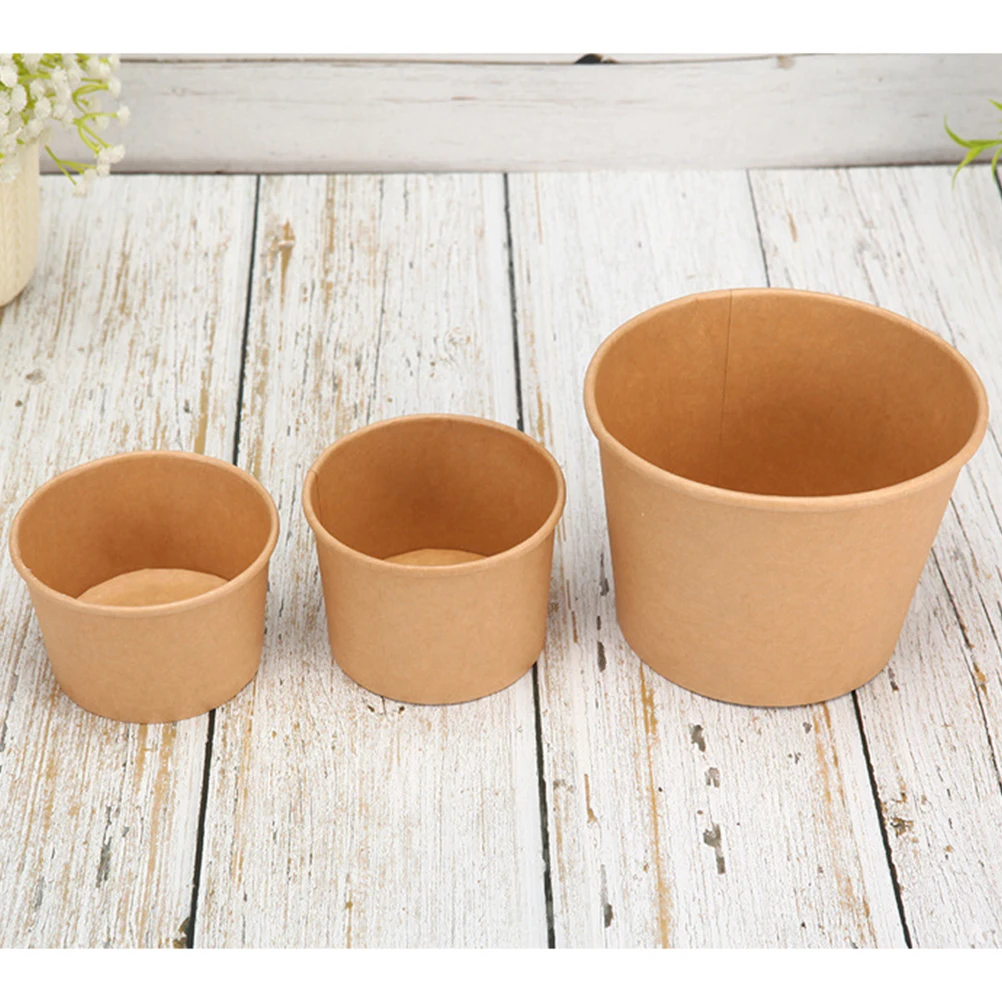 Disposable Kraft Paper Soup Cups Thicken Oil proof Containers Lids Take out Food Barrel Ideal for Delis Markets
Disposable Kraft Paper Soup Cups Thicken Oil proof Containers Lids Take out Food Barrel Ideal for Delis Markets